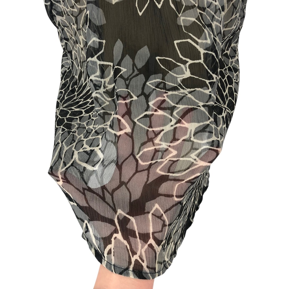 St Johns Bay Sheer Floral Print Bikini Swimsuit Cover Up Dress Size M Beach Boho - Picture 8 of 9